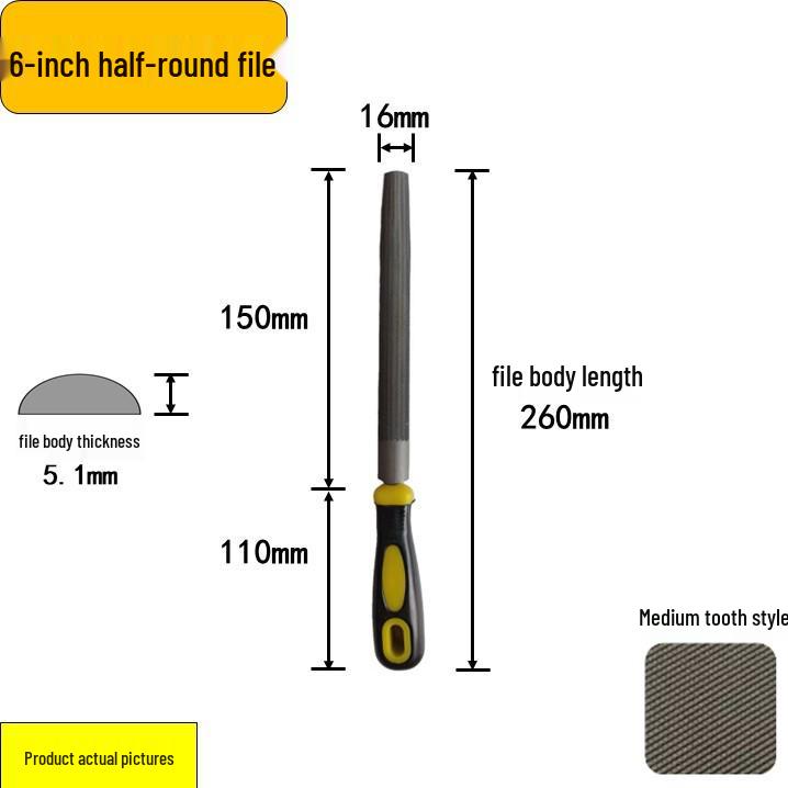 Steel Grinder File - Flat & Triangular Medium-Tooth Wear-Resistant Metal File