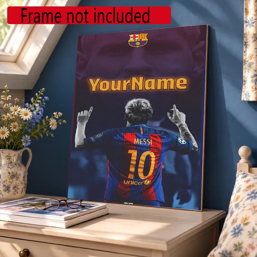 Messi Customize Your Name Diamond Painting Round Diamond Diy Frameless Holiday Artwork Suitable For Home Office Wall Decoration