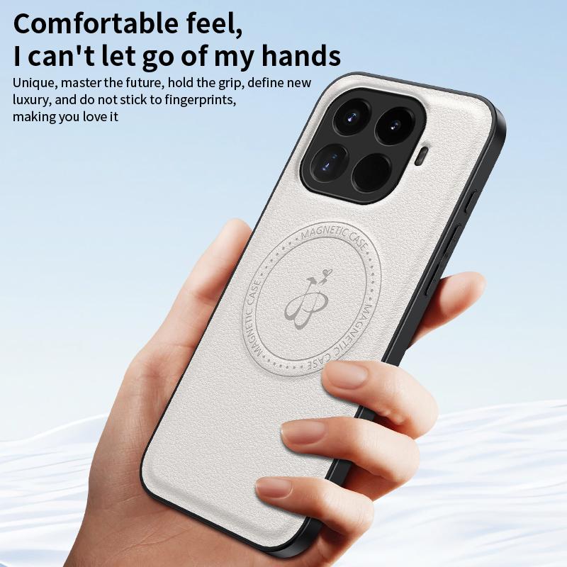 Wireless Charging Magnetic Case for Xiaomi 15T Mi 15 15T Pro 5G Protective Cover PU Leather Hard Back Shell Coque Funda