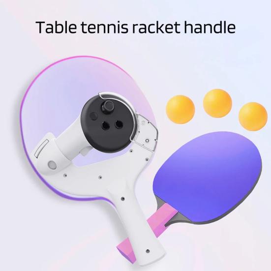 1 Pair Enhanced Table Tennis Paddle Grip Handle Ergonomic Design Table Tennis Adaptor VR Game Experience for Quest 3
