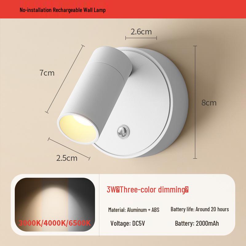 Wireless Magnetic Wall Light: Cord-Free Spotlight & Atmosphere Light for Bedroom and Picture Lighting