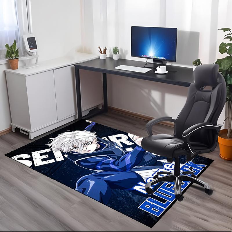 Custom Name Nagi Seishiro BlueLock Printed Carpet, for Office Chair Living Room Bedroom Kitchen Room Decor Gifts.