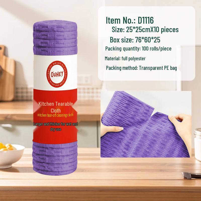 Thick Tearable Kitchen Towels - Absorbent & Easy-to-Clean Dishwashing Wipes