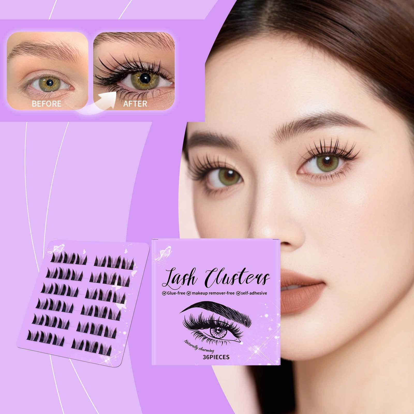 

The Natural Makeup Effect Of The Glue-free False Eyelashes, Independent Cluster , Long-lasting Curling, Time-saving, Easy To Wear, And Stable. One Size фіолетовий