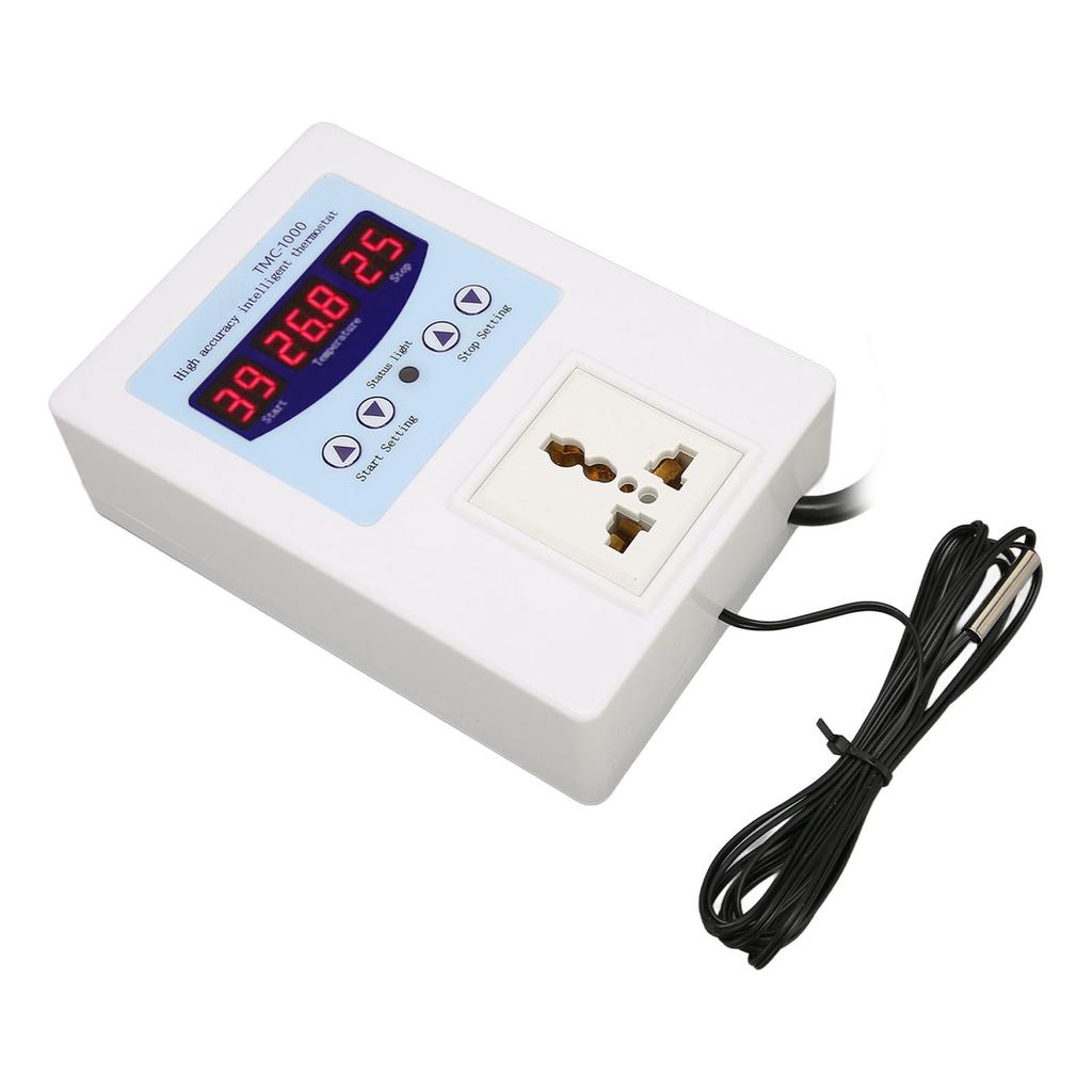 Digital LED Temperature Controller Waterproof Plug and Play Heating Cooling Thermostat for Breeding