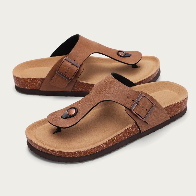 Fashion Kidmi Men Suede Clogs Slippers Cork Women Clog Slippers Classic Unisex Mules Summer Platform Antiskid House Sandals With Buckle