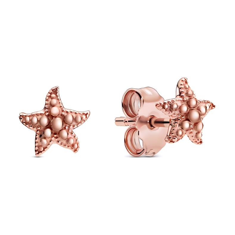 

Pandora Zhuhai Star Decoration Design 925 Silver Earrings Women earrings Rose-Gold 288956C00 Box