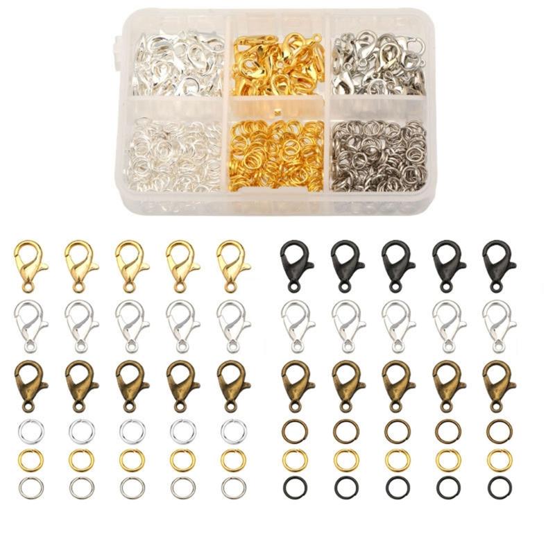 Keyring with Chain Lobster Claws Clasps And Jump Rings Set For Jewelry Making
