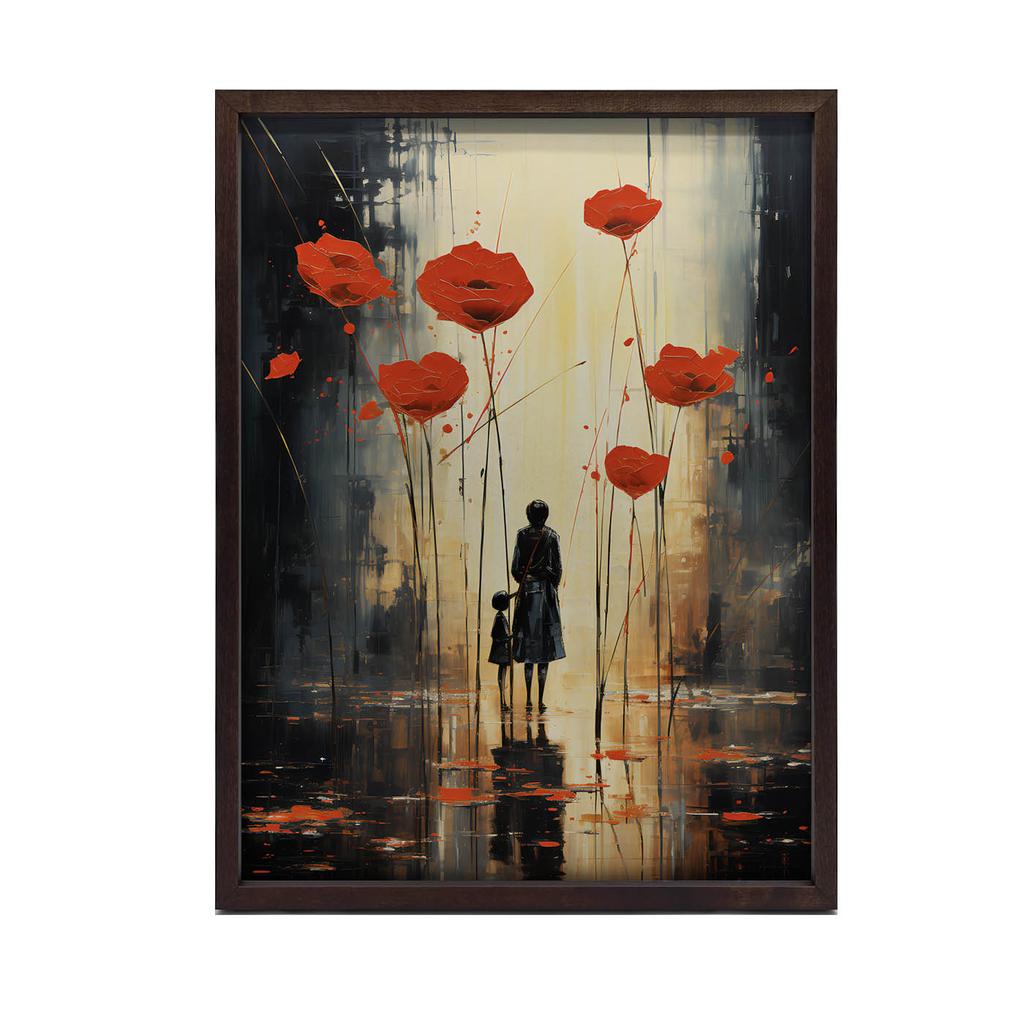 Rainy Melancholy Rainy Melancholy, 70X100 Cm, Dark Brown Wooden Frame, 230 Gsm Matte Paper