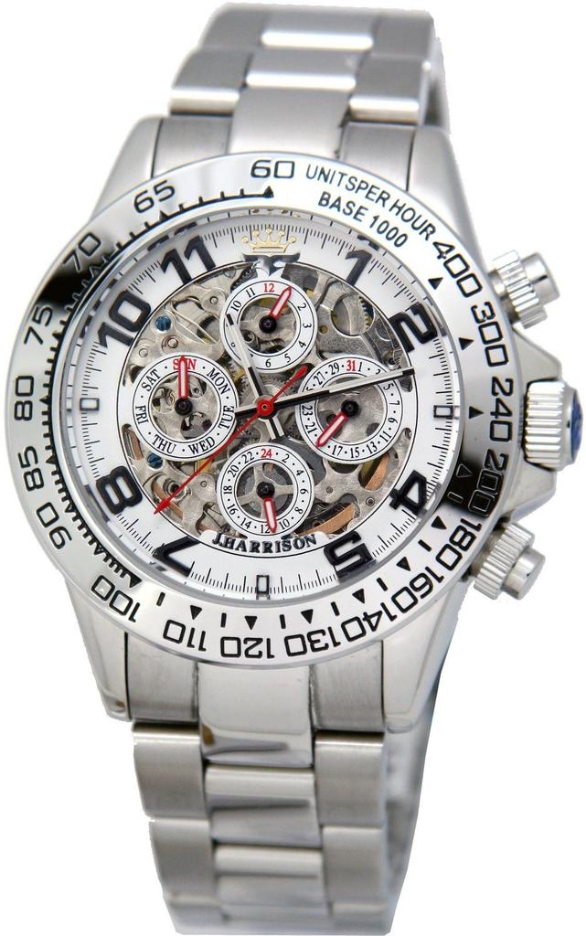 John Harrison Mechanical Multifunction Skeleton Automatic Watch J.HARRISON JH-003SW Double-Sided Men's