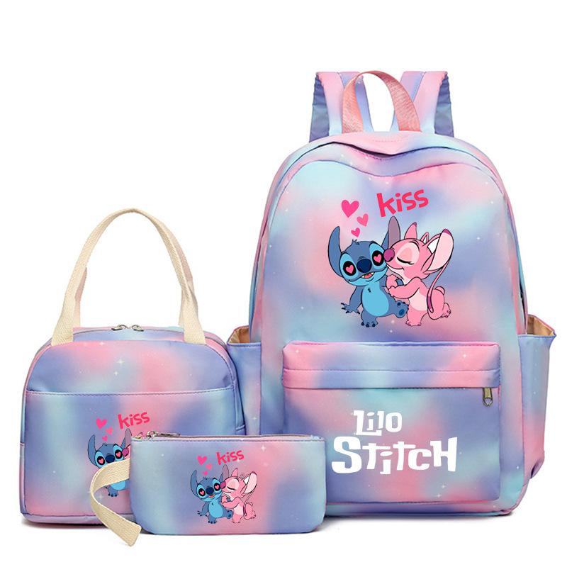 Cartoon Animation Schoolbag Large Capacity Primary And Secondary School Students Backpack Meal Bag Pencil Bag Three-Piece Set