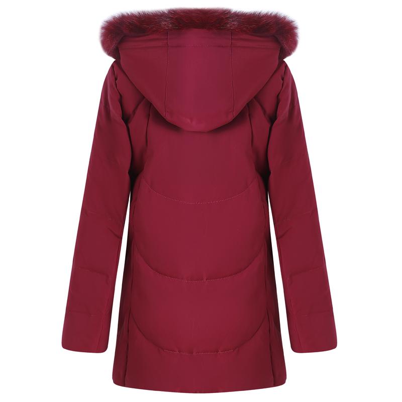 Real Fur Collar Middle Age Women's Puffer Jackets Winter Vintage Parkas Hooded Plus Size Elegant Thick Warm Down Coats Woman Outerwears