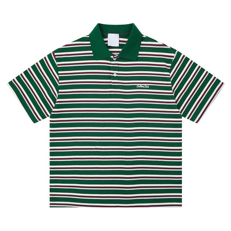 College style contrasting color striped POLO