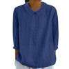 Autumn 2025 Solid Color Loose Lapel Top - Women's Three-Quarter Sleeve