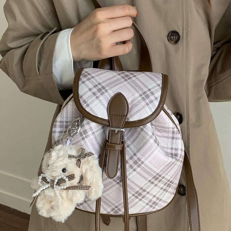 Niche Women's Backpack, New Casual Women's Bag, Plaid Bag, Commute To Work, Go Out, Travel Backpack