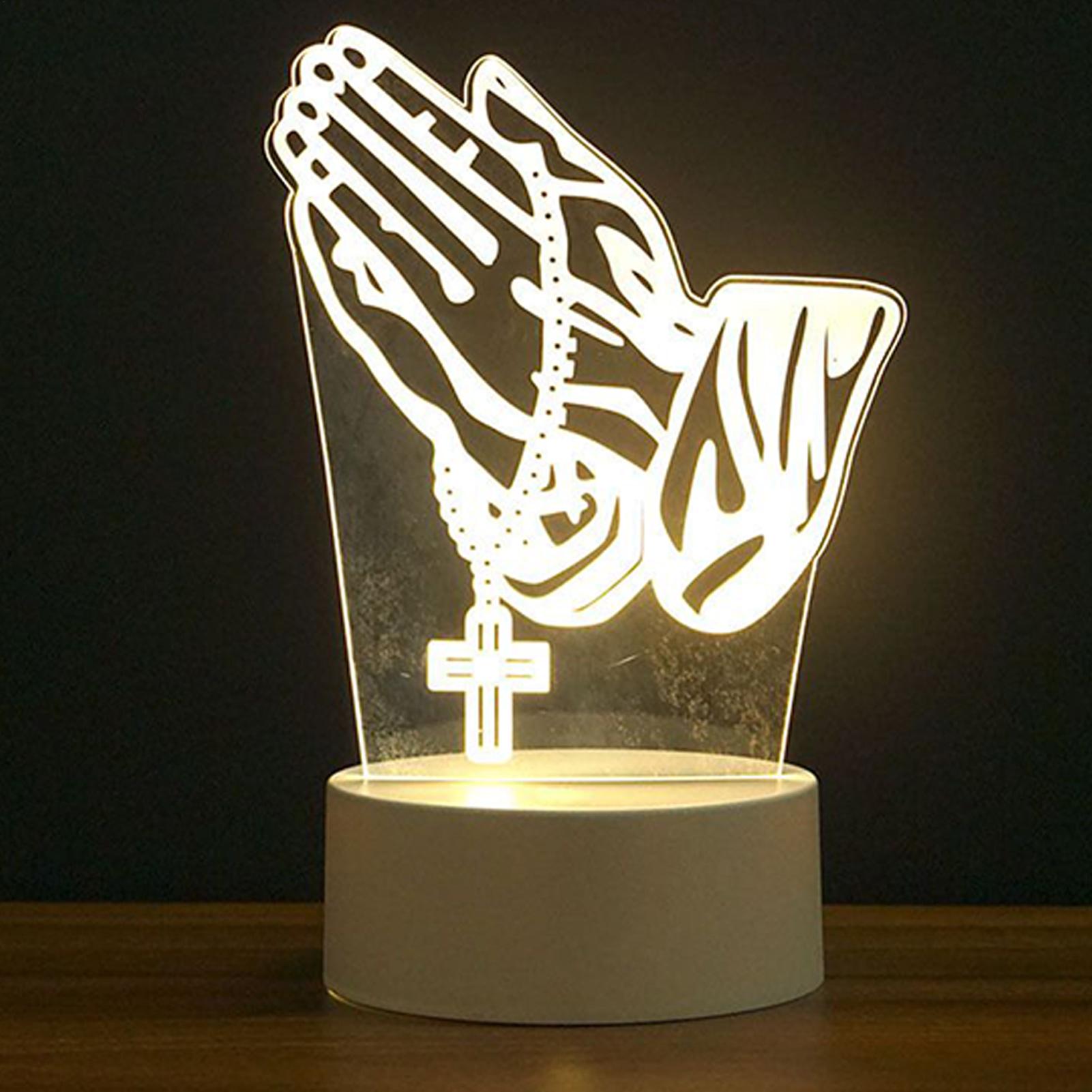 

Table Lamps for Living Room Prayer Hand Acrylic Lighting Lamps Night Stands for Home Desk Tabletop Living Room Halloween China Mainland