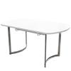 Extendable Dining Table 140/180 x 80 cm, Modern Style, High-Strength Alloy Bracket, Suitable for 4-6 People, White + Silver-Plated Table Legs