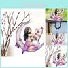 Acrylic Floral Moon Girl Wolf Butterfly Car Hanging Decor For Stylish Interior Decoration