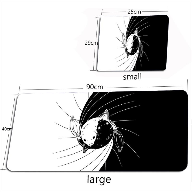 Koi Mousepad XXL Yin Yang Desk Mat Office Accessories Mouse Pad Chinese Style Computer TableMat Fish Desk Pads Large 500X1000MM