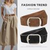 European and American New Maillard Style Genuine Leather Women's Belt Simple Frosted Sued Versatile Dress Decorative Belt for Women