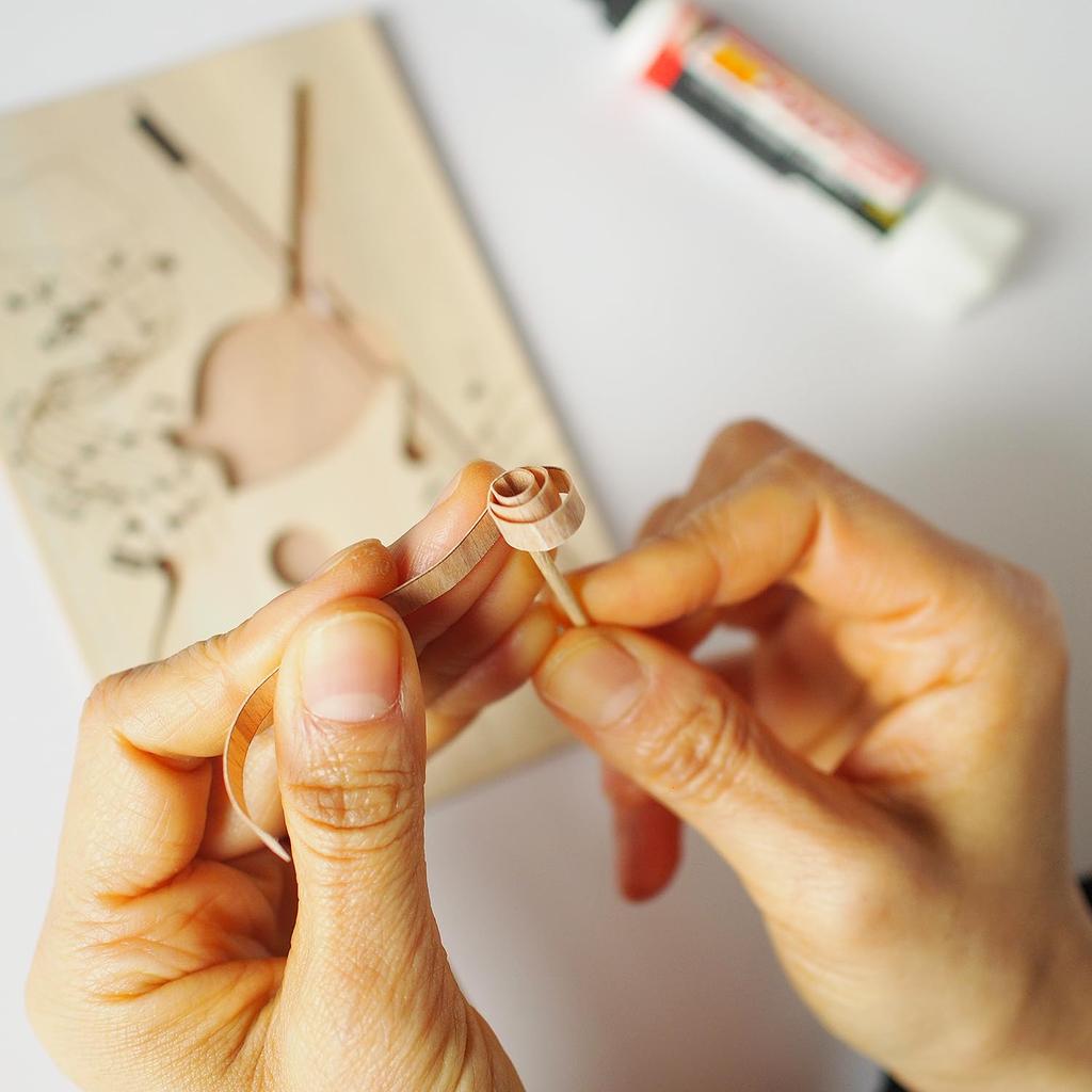KINOWA "Violin" Wood-Painting Original Handmade Quilling Kit, Musical Instrument, Made in Japan