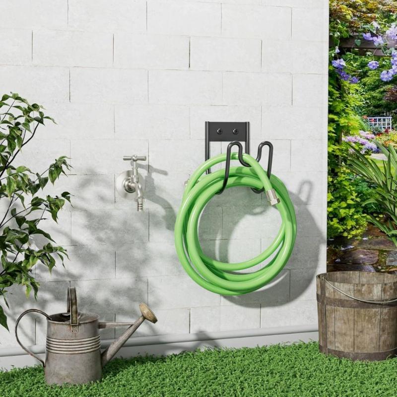 Wandmontierter Gartenschlauchhalter Spritzgegossenes Eisen Wasserrohr Aufbewahrungsregal Robust Rostfrei Für Hinterhof Rasenbewässerung Organizer