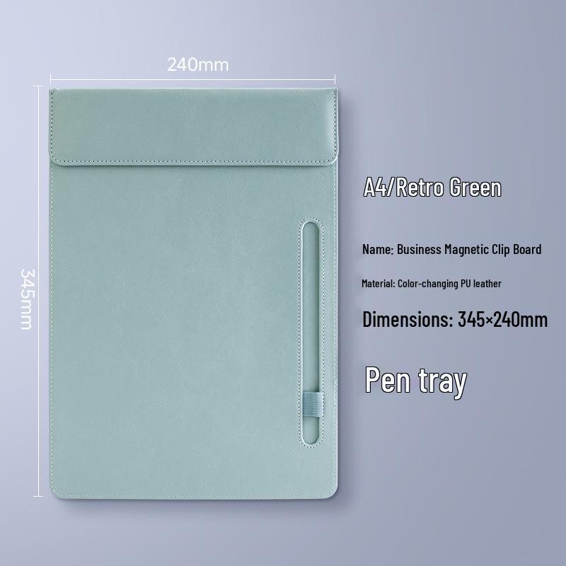 A4 Leather Meeting Clipboard Pad for Business Documents and Hotel Memos