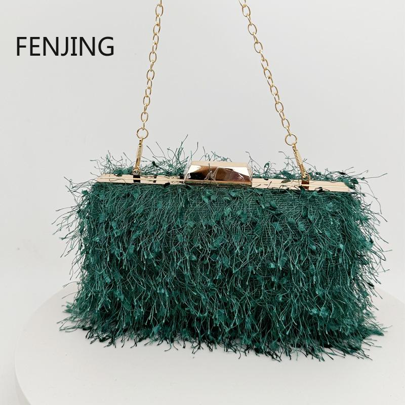 Fashion Tassel Clutch Bag Sling Shoulder Bags Handbags for Women Designer Luxury Evening Party Clutches Purse 2024 Sac A Main
