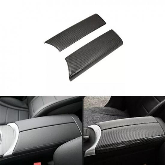 ABS Carbon Fiber Car Center Armrest Box Cover For Benz C W205 GLC X253 2015-