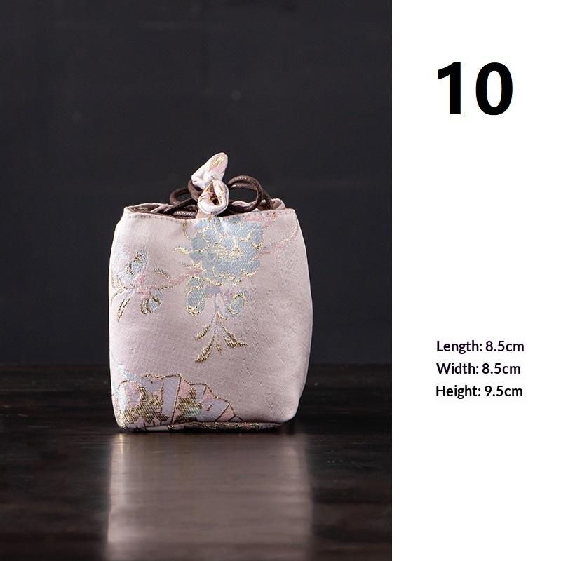 Tea Set Storage Bag Chinese Style Thickened Multi-Functional Teapot Cloth Pouch Protective Portable for Holiday Trips