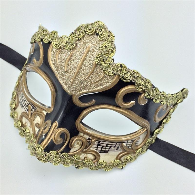 Unisex Masquerade Mask Half Face Mask Halloween Party Mask Hand Painted Masquerade Eye Mask For Men Women Cosplay