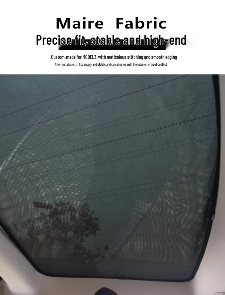 Sunshade Set for Tesla Model 3/Y: Heat-Insulating Sunroof Visor with UV Protection