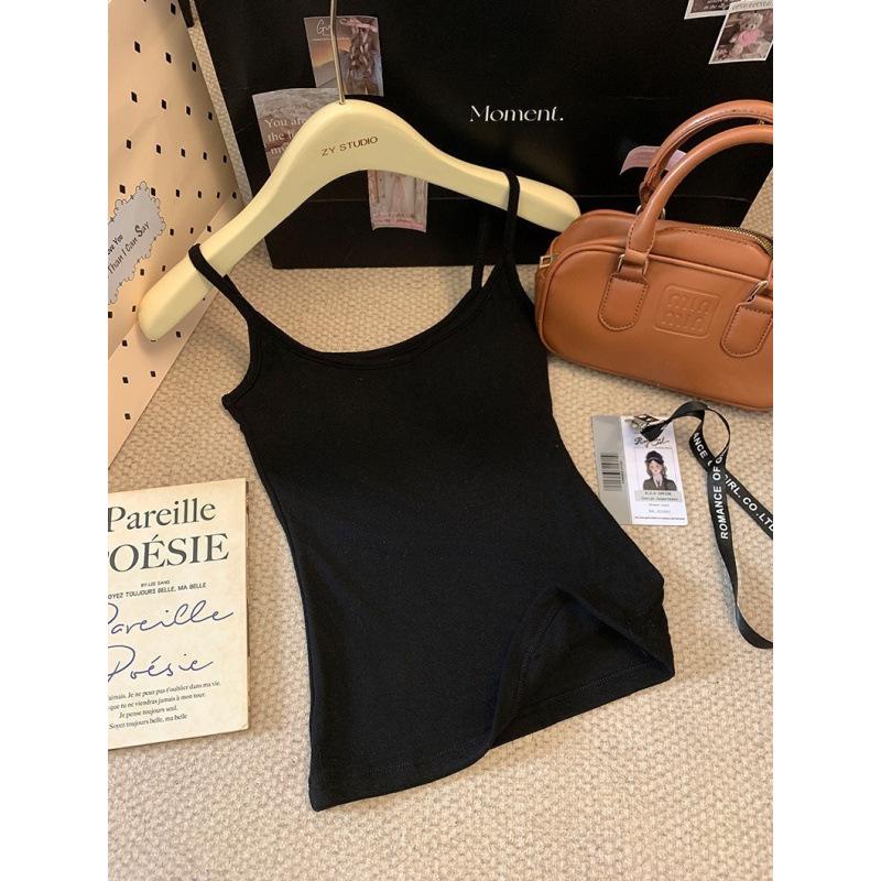 

Autumn Korean Style Spicy Women s Solid Color Tight-Fit Camisole with Beautiful Back Design One Size (recommended for 75-125 jin) чёрный