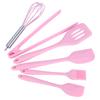 6Pcs/Set Silicone Cooking Utensil Scraper Eggs Beater Spatula Oil Brush Food Clip Kitchen Tool