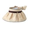 Big Brim Empty Top Hat Summer Outdoor Travel Sun Protection Hat Women's UV Protection Sun Hat Beach Sunshade Cotton and Linen Hat
