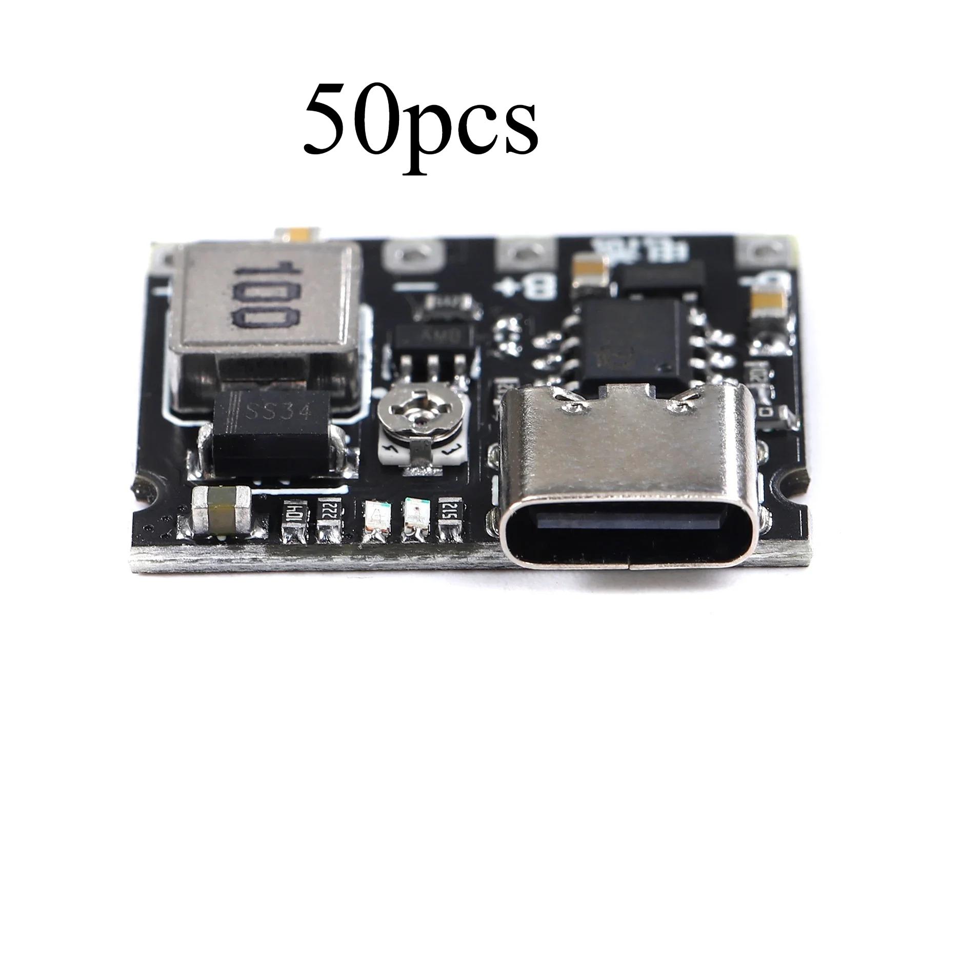 

50pcs Lithium Li-ion 18650 3.7V 4.2V Battery Charger Board DC-DC Step Up Boost Module TP4056 DIY Kit Parts