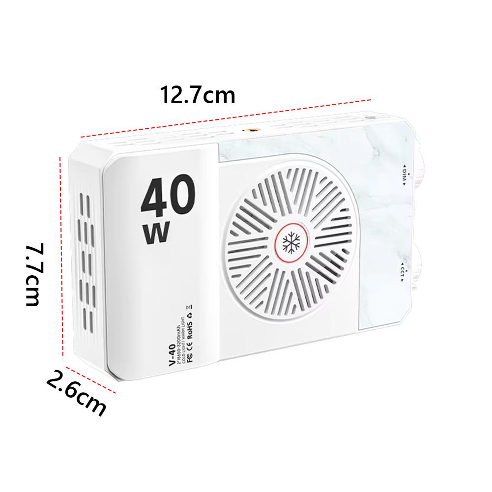 40W LED Camera Light 2800K-9000K Handheld Fill Light 4400mAh Rechargeable Portable Light Panel Video Light