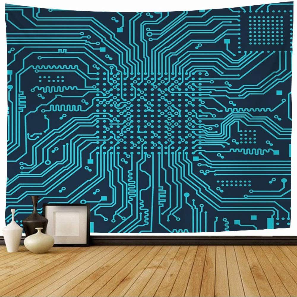 

Tapestry high-tech wall art based on a motherboard 75x100 чёрный