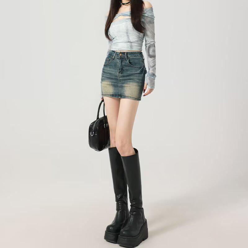 

High Waist Slimming Black Elastic Jeans: Women s Summer 2023 Hot Pants, Shorts, and Wide Leg Styles 2XL синій