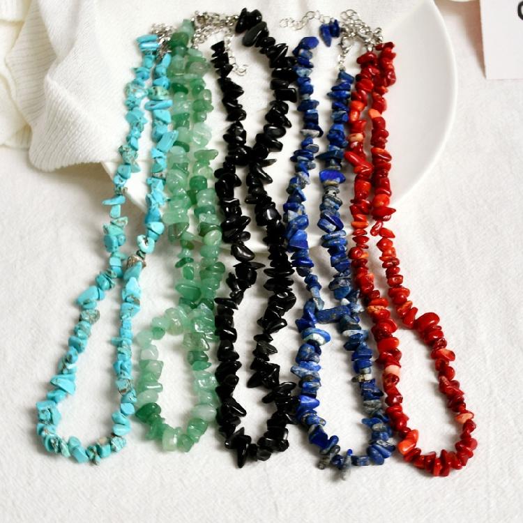 Natural Stones Necklace Gravel Necklaces Women Handmade Small Chokers Jewelry