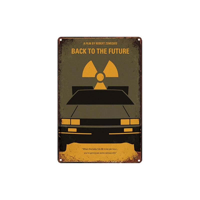 Zpátky do budoucnosti Slavný Sci-Fi Film Plechová cedule Kovová Železná deska Malba Retro Klasický Plakát Bar Ložnice Nástěnná Samolepka Umění Pl s