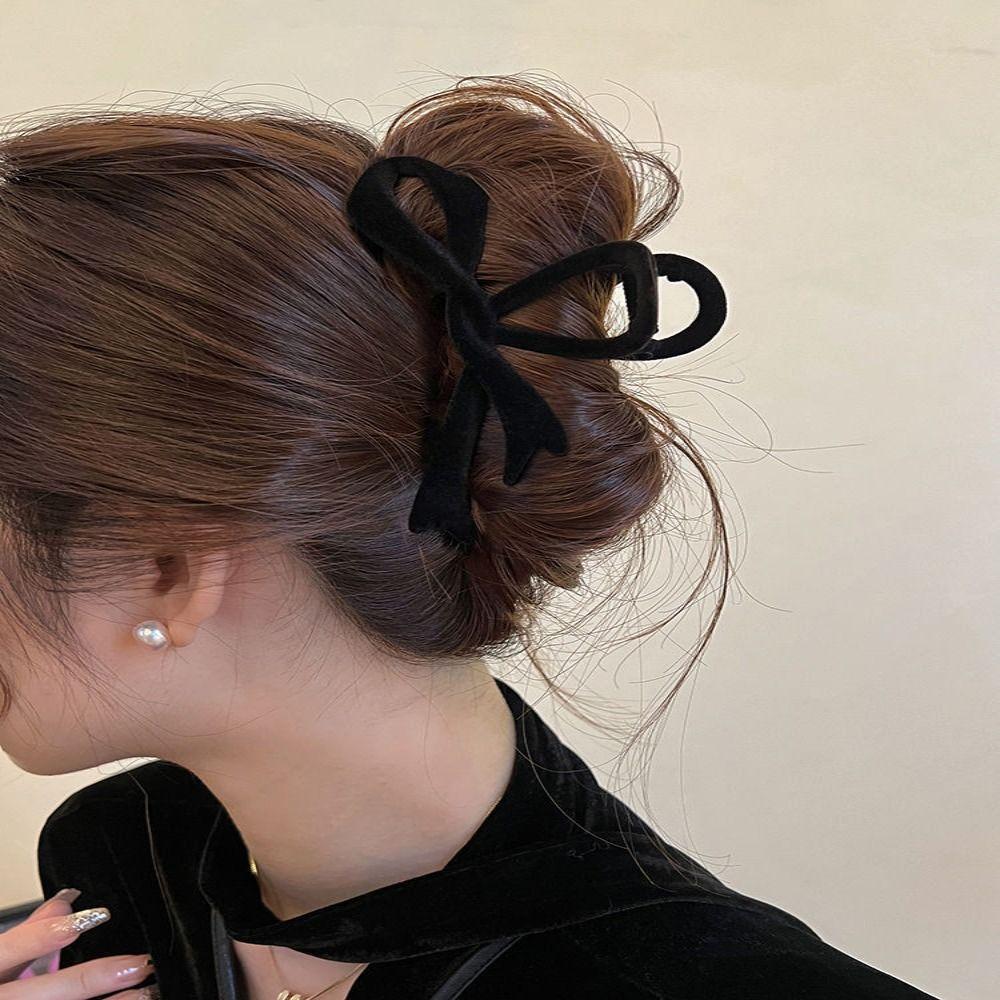 Samt Damen Haarklammer 3 Farben Schleife Haarnadel Elegant Rotes Samt Haarspangen Damen