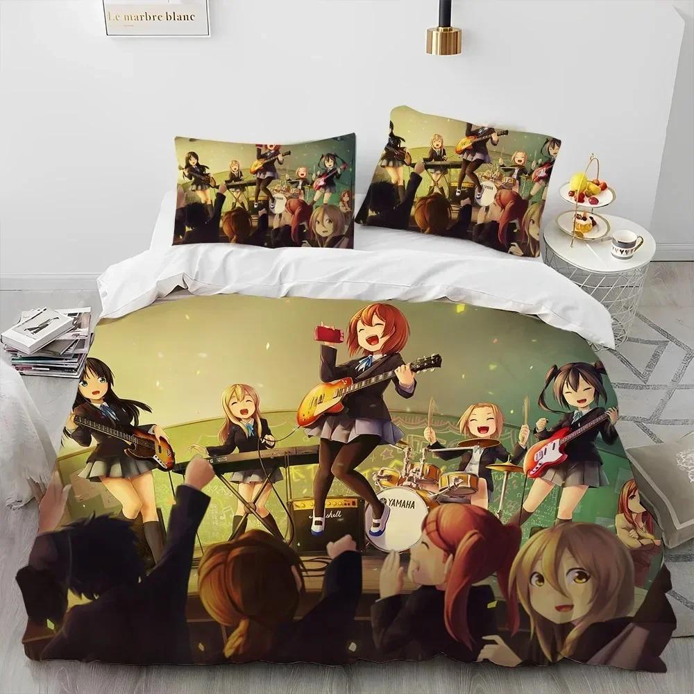 3D K-On Cartoon Cute Lolita Kawaii Girls Bedding Set Duvet Cover Sheet Printed Pillowcase Full Queen King Size Comforter Bedroom
