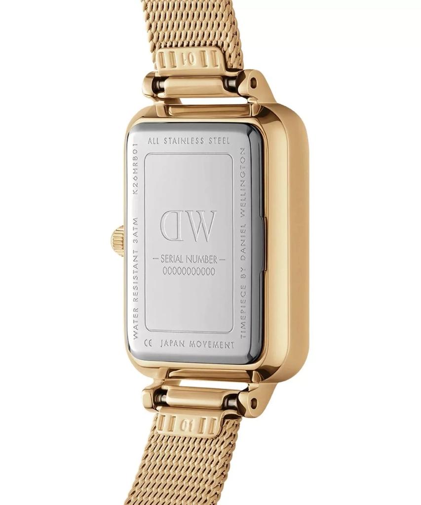 DÁMSKÉ HODINKY DANIEL WELLINGTON Quadro Pressed Evergold Emerald 20mm DW00100561 + KRABIČKA (zw505m)