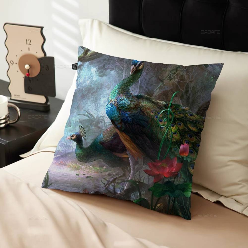 Peacock Pillow Gift Home Office Decoration Pillow Bedroom Sofa Car Cushion CoverPillow Case