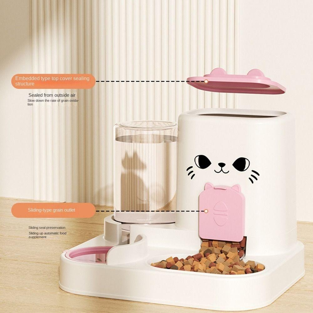 Large Capacity Automatic Cat Water Feeder 2-in-1 Pet Water Dispenser Cat Dog Food Bowl  Small Dogs