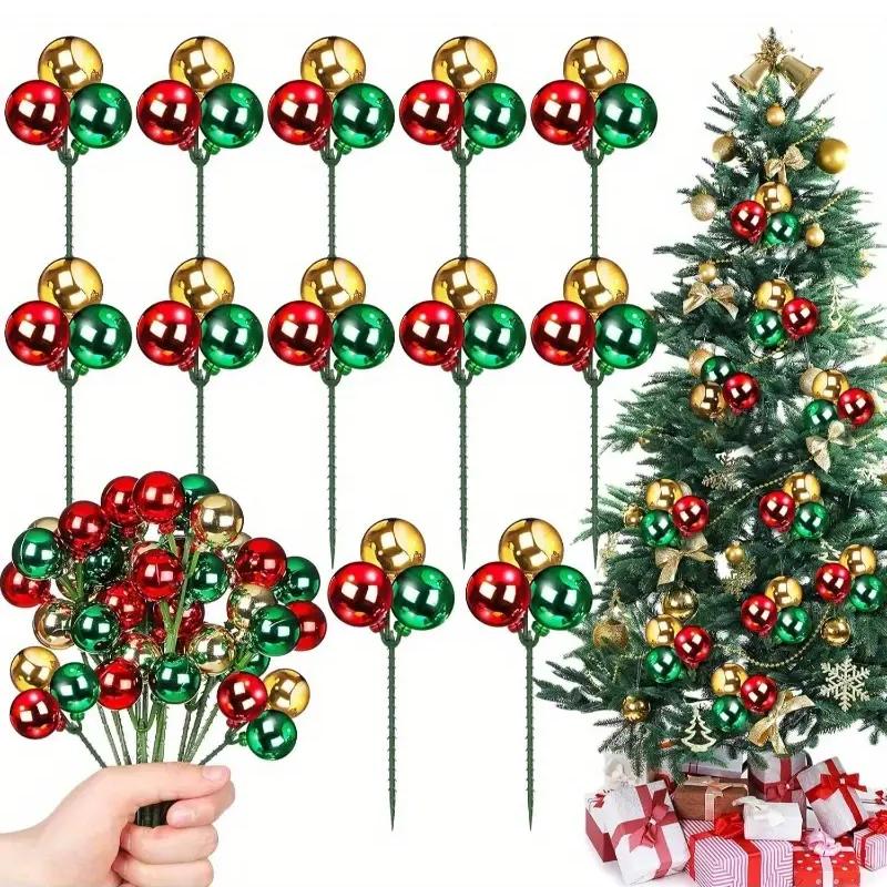 1PC Plastic Garland Christmas Decorations Festivlas Colorful Ball Branches Holiday Decoration Supplies 2 Styles