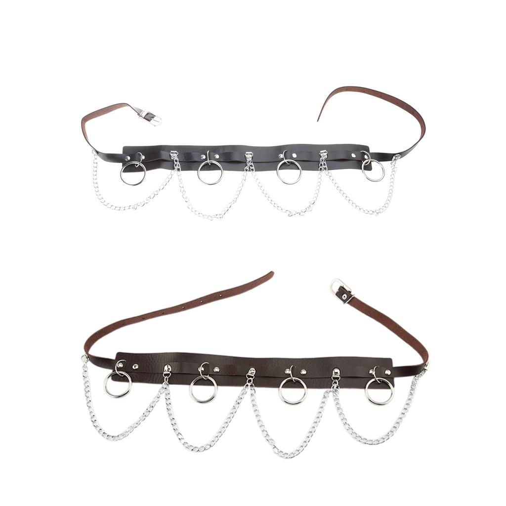 Hip Hop Trend Waist Belt Punk Wide Chain Heavy Duty Grunge Chain Modern Waistband Waist Chain Studded Belt