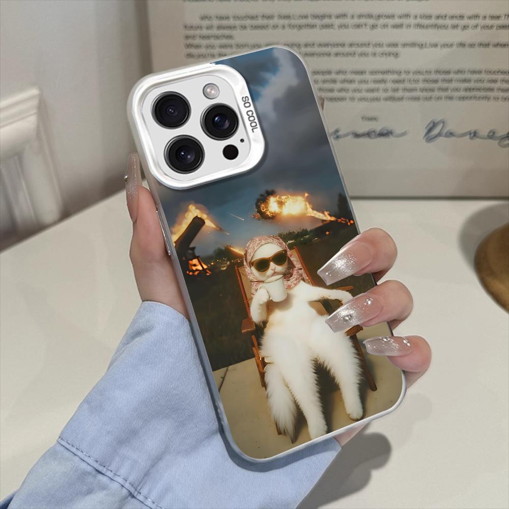 Phone Case For Iphone 17 Air 16 16e 17e 15 Plus 14 13 12 11 Pro Max Protective Funny Cute Cat Durable Fashion Anti-drop Cover