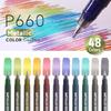 48 Color Metallic Gel Pen Multicolor Acrylic Gel Pen For Artist Student Journaling Sketching And Creative Art Project